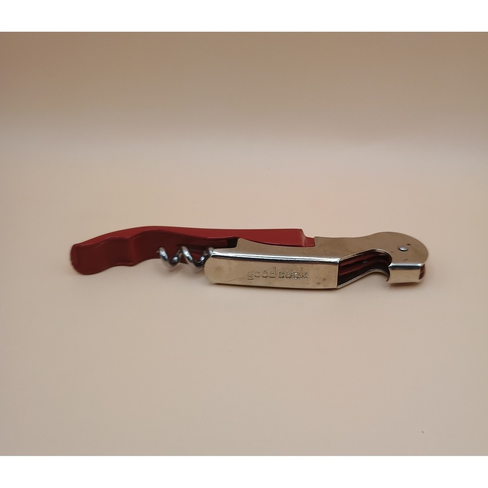 Good Cook Waiters‎ Corkscrew Wine Bottle Opener Red Folding Foil Cutter 3-in-1